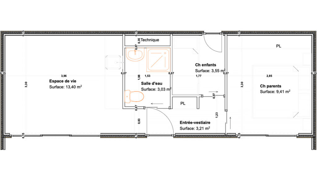 Plan Tiny House 30m2