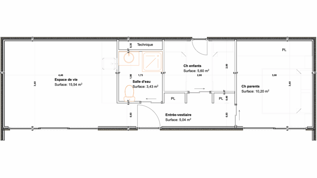 Plan Tiny House 40m2